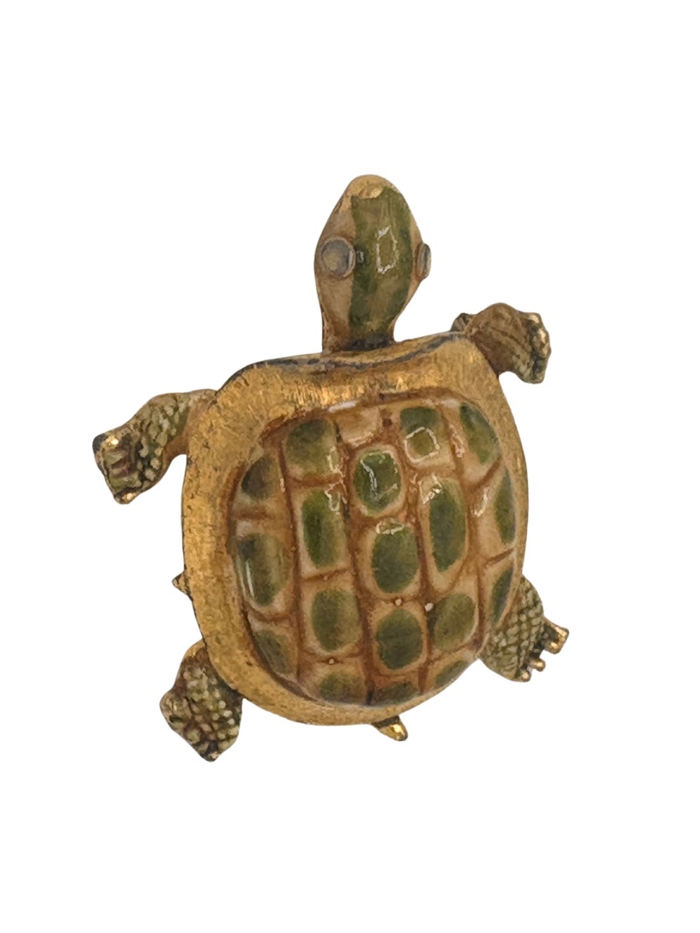 Vintage Original by Robert Gold & Green Turtle Trinket Pin - Brooch